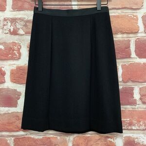 Kasper Skirt Women's 2 Petite Plain Black Career Work Zip Up Pleated Hemline